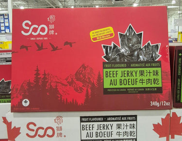 Soo Beef Fruit Flavoured Jerky - 1 x 340 Grams
